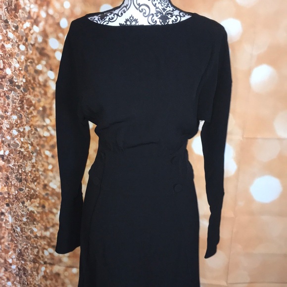 Lewit button detailed matte crepe midi - Picture 2 of 5